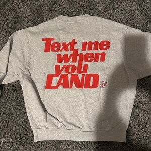 Lonely Ghost Sweat Set Text Me When You Land Grey and Red Size Large